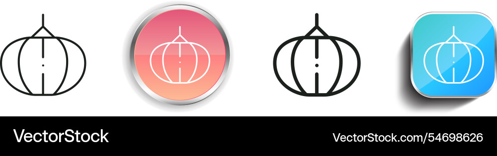 Hanging icon thin linear regular and button style Hanging icon thin linear regular and button style Vector Image