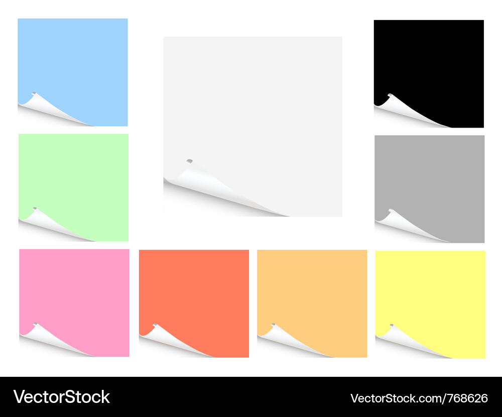 Post-it Notes Collection Vector Image