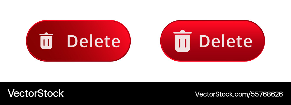 Red delete buttons with white icon Vector Image