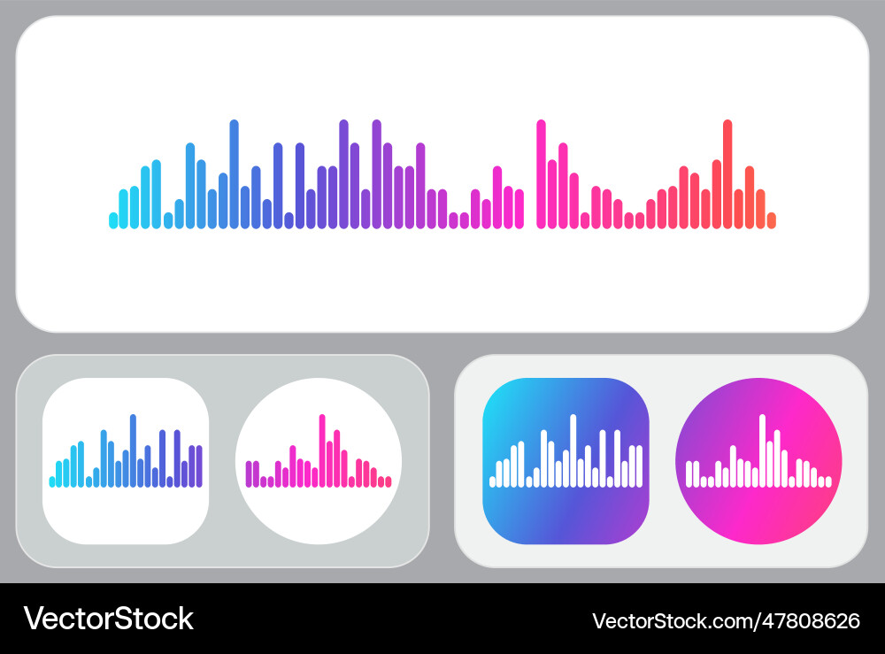Sound wave eq equalizer icons and widget design Sound wave eq equalizer icons and widget design vector image