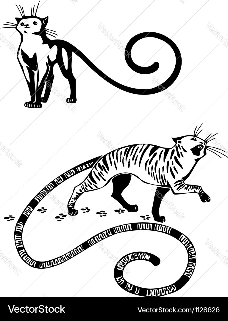Stylized cats - elegance and graceful Vector Image