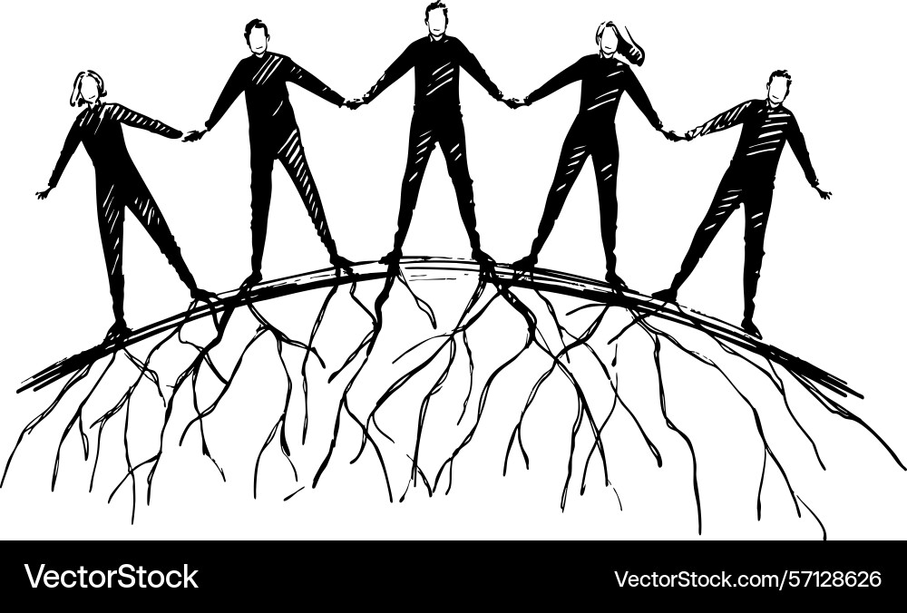 Unity and connection shown through an abstract Unity and connection shown through an abstract vector image