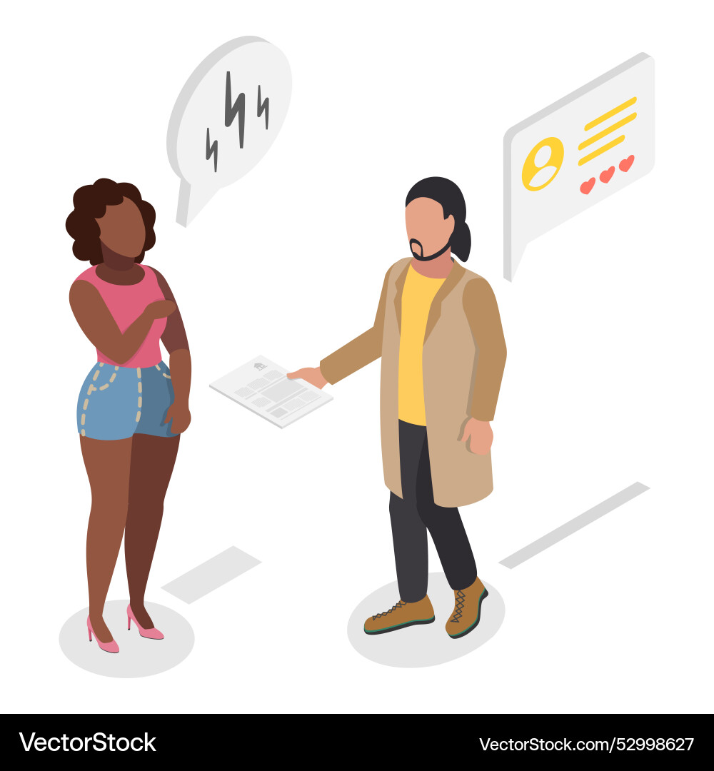 3d isometric flat of language Royalty Free Vector Image