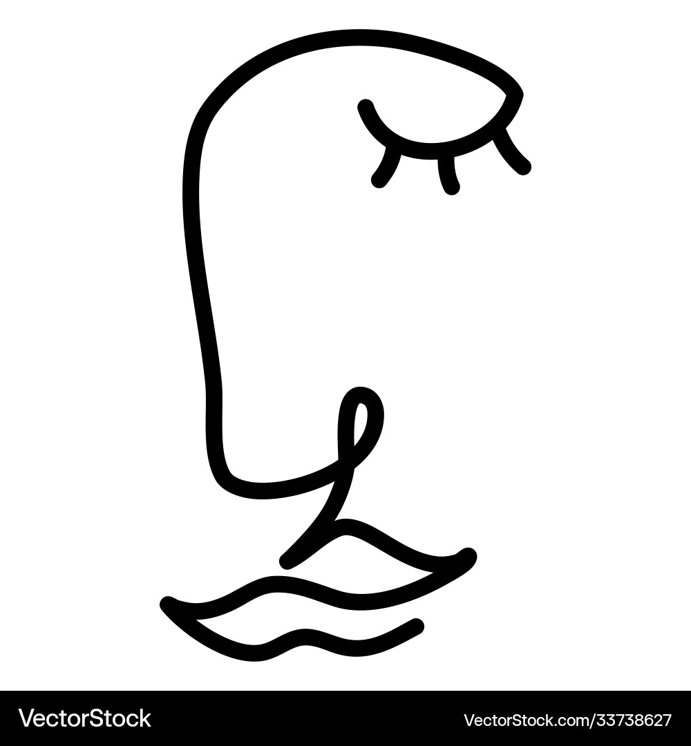 Abstract minimalistic continuous line drawing vector image