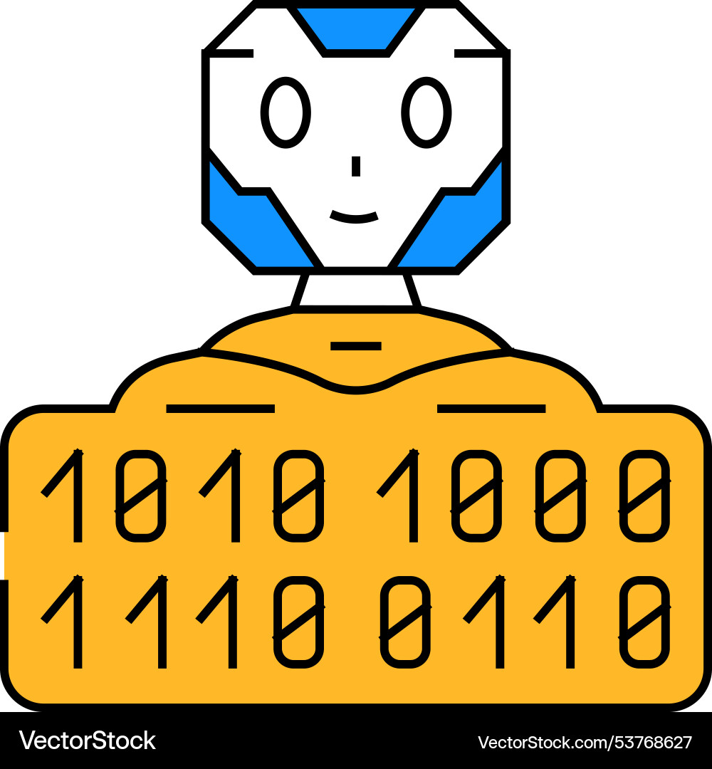 Digital chat bot icon color vector image