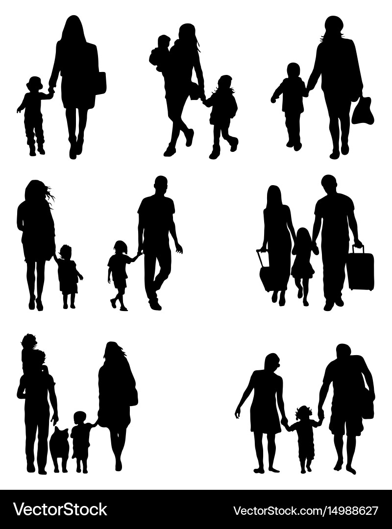 Family Silhouettes Vector Image