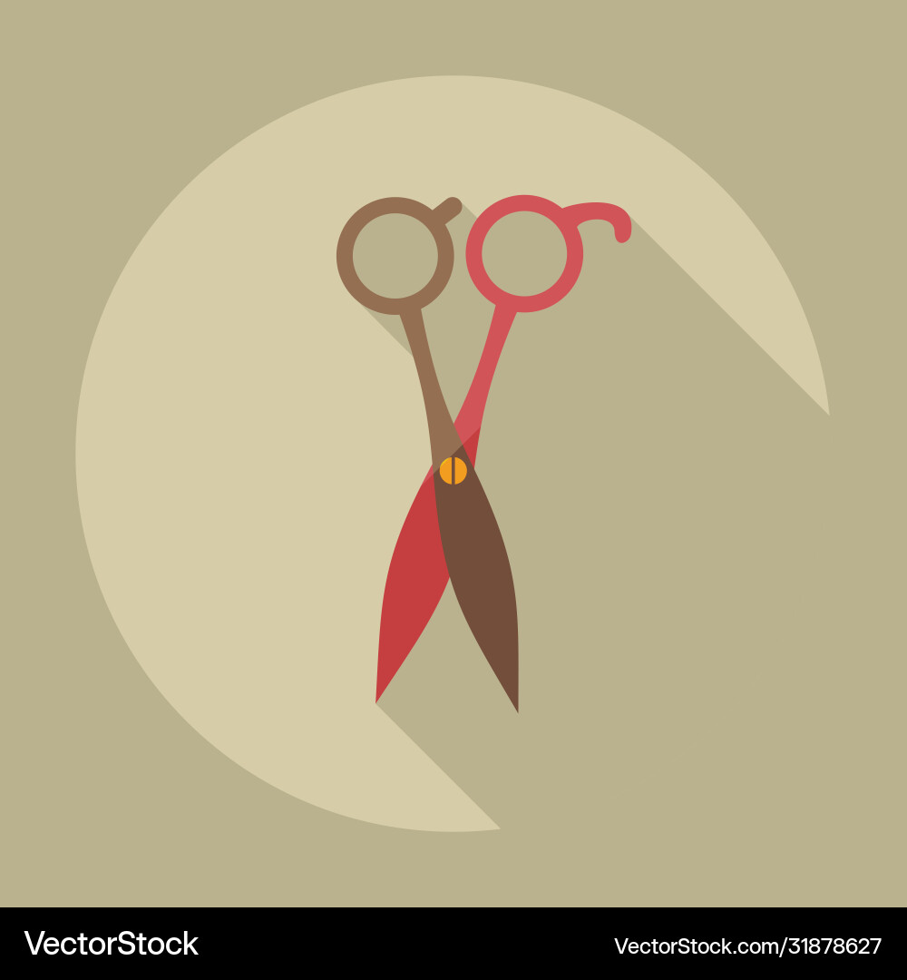Flat modern design with shadow icons scissors vector image