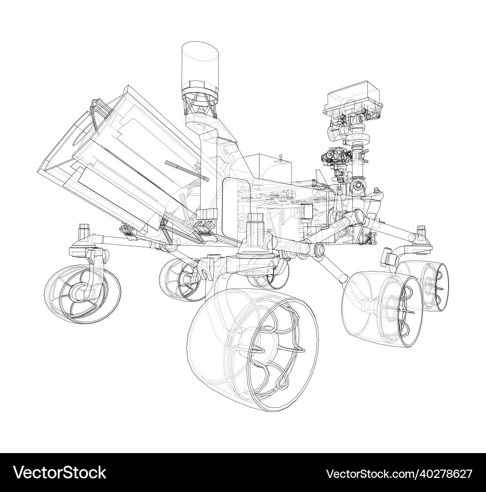 Mars rover rendering of 3d Mars rover rendering of 3d Vector Image