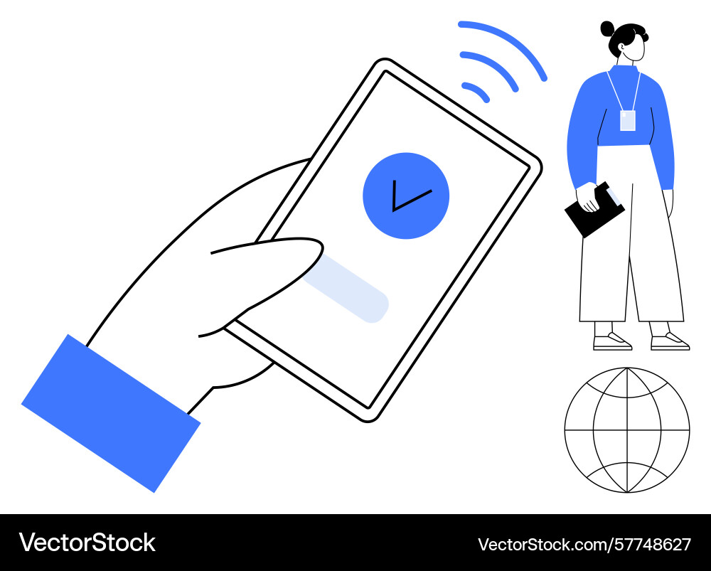 Mobile check-in and networking concept Mobile check-in and networking concept vector image