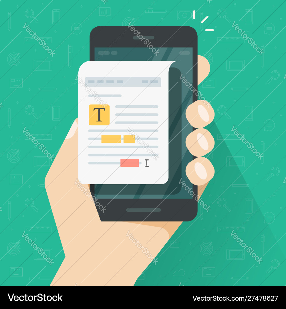 Mobile Text Editor App vector image