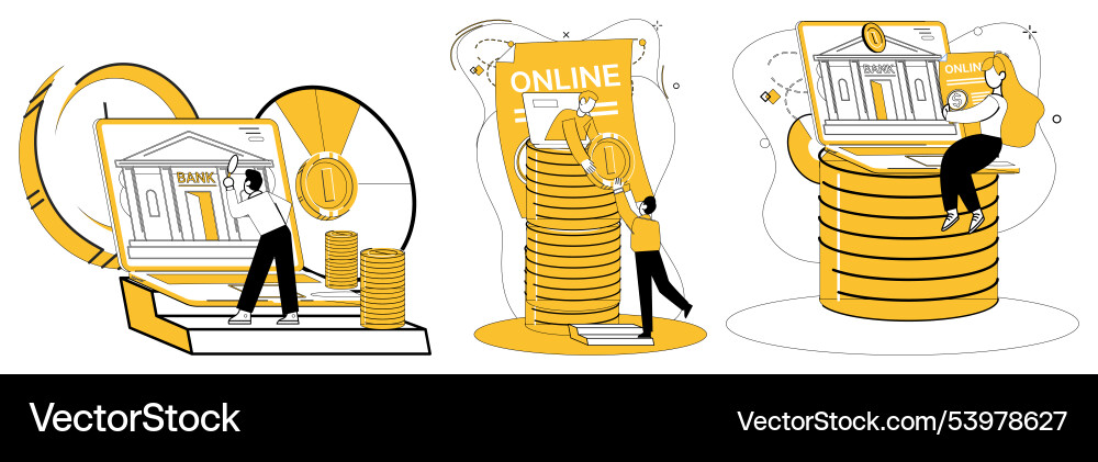 Online banking security and efficiency people Online banking security and efficiency people vector image