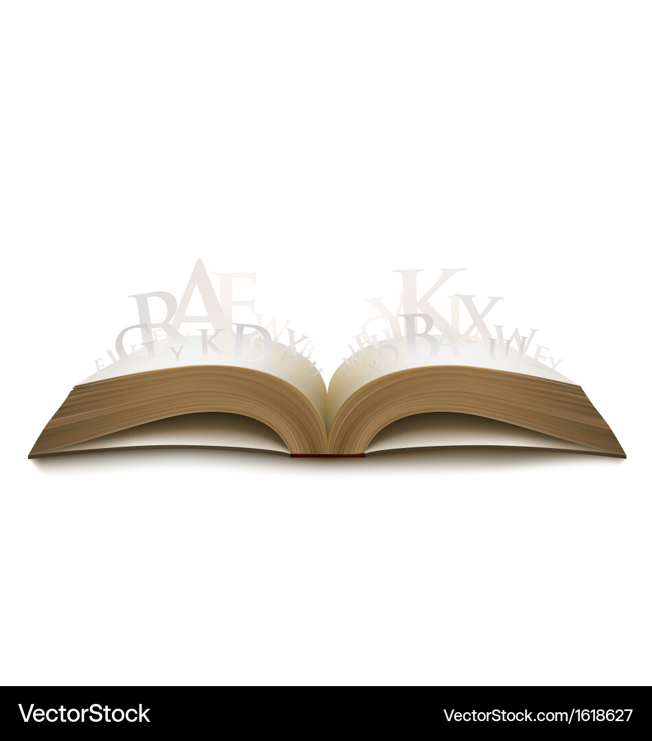 Open Book with Text vector image
