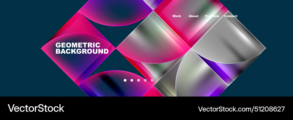 Round triangles and squares web site page template Vector Image