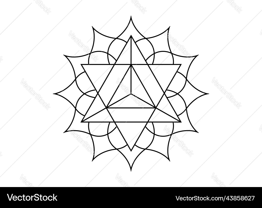 Sacred geometry mystical symbol merkabah logo Sacred geometry mystical symbol merkabah logo vector image