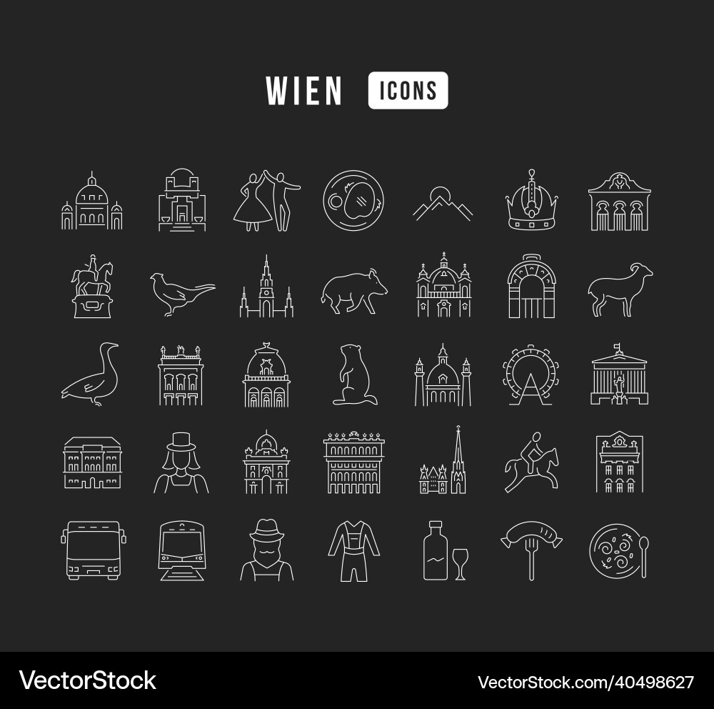 Set of linear icons wien Set of linear icons wien vector image