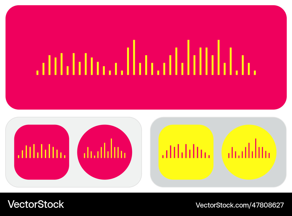 Sound wave eq equalizer icons and widget design vector image