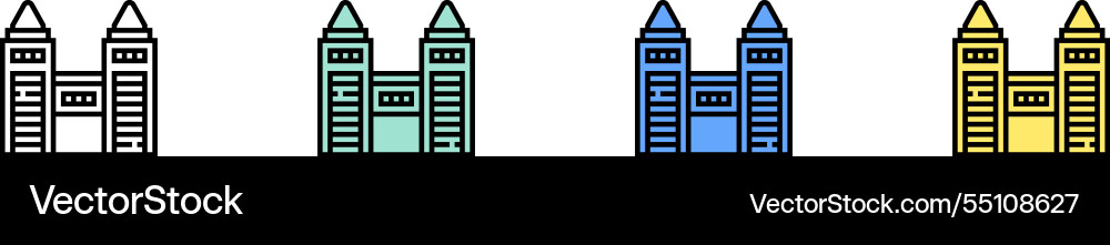 Street light icon outline green blue and yellow Street light icon outline green blue and yellow vector image