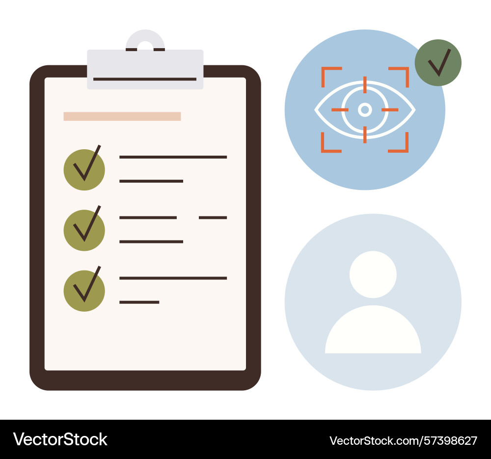 Task checklist with verification and user identity Task checklist with verification and user identity Vector Image