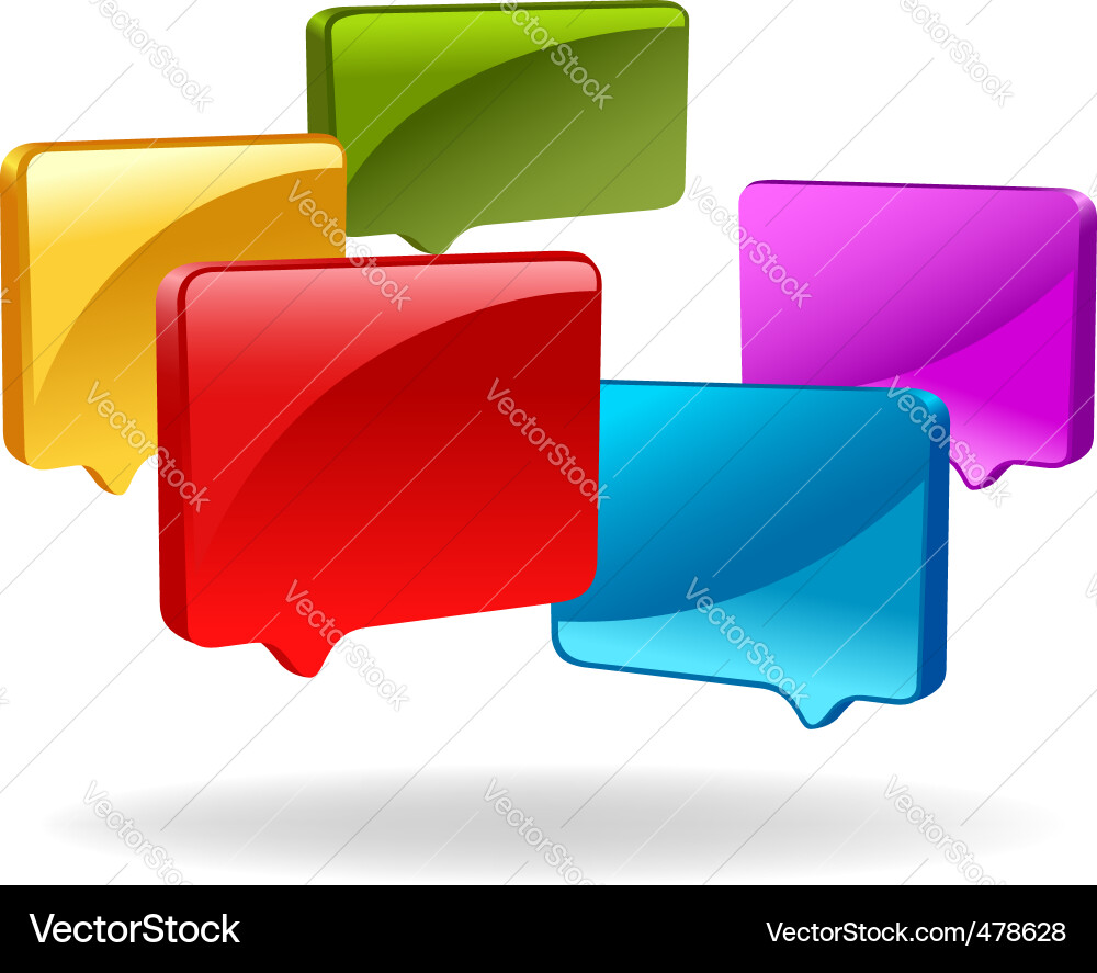 3d speech bubbles Royalty Free Vector Image - VectorStock