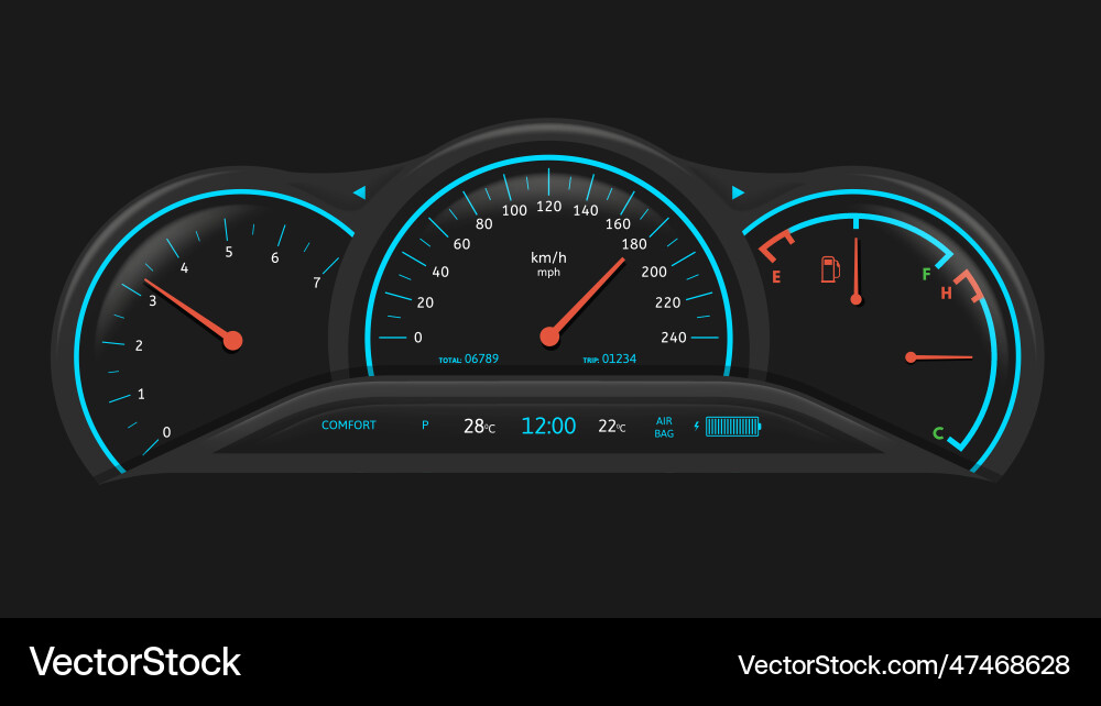 Car Dashboard - Performance Monitoring vector image