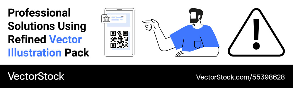 Digital qr code interaction and notice concept Vector Image