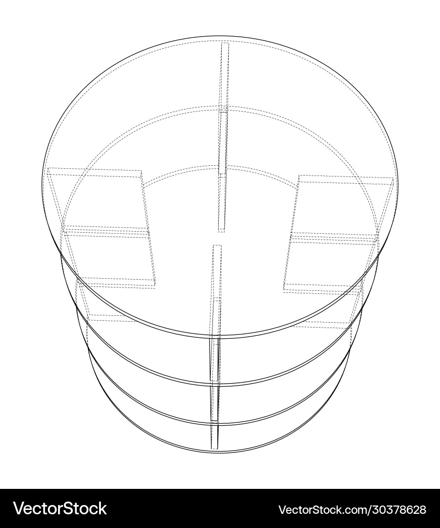 Empty showcase outline rendering 3d vector image