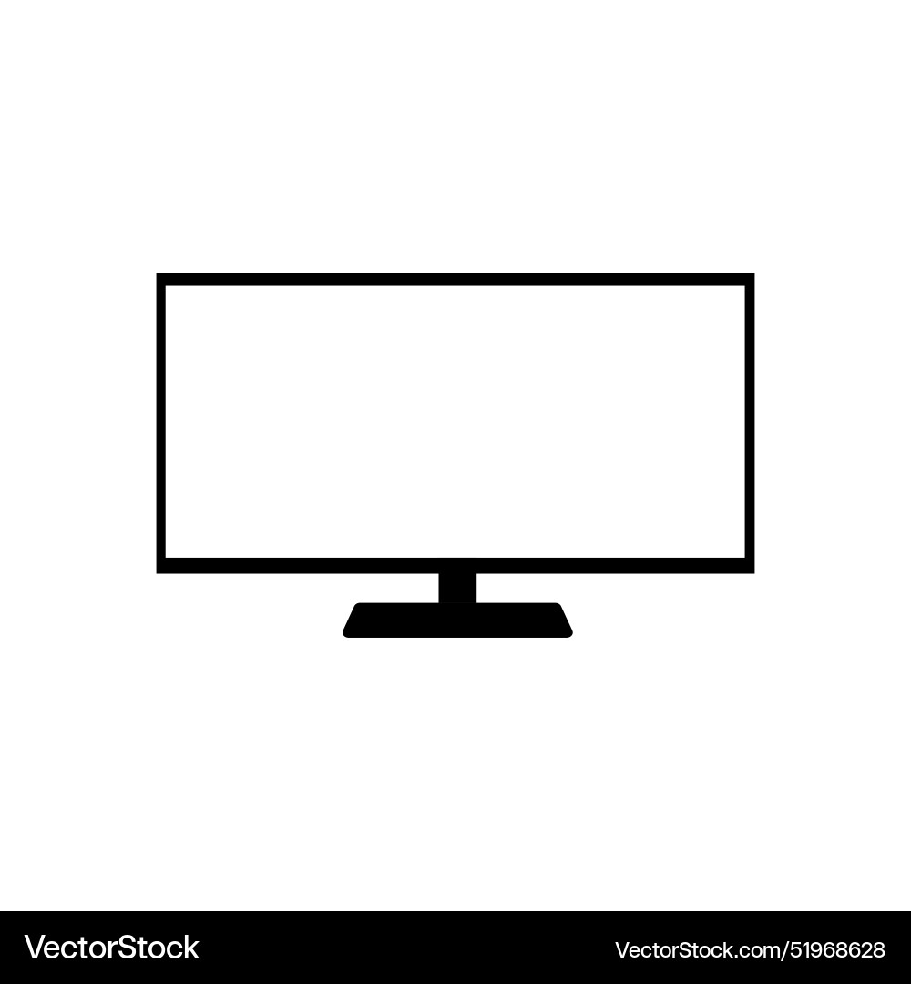 Monitor icon in flat style with background Vector Image