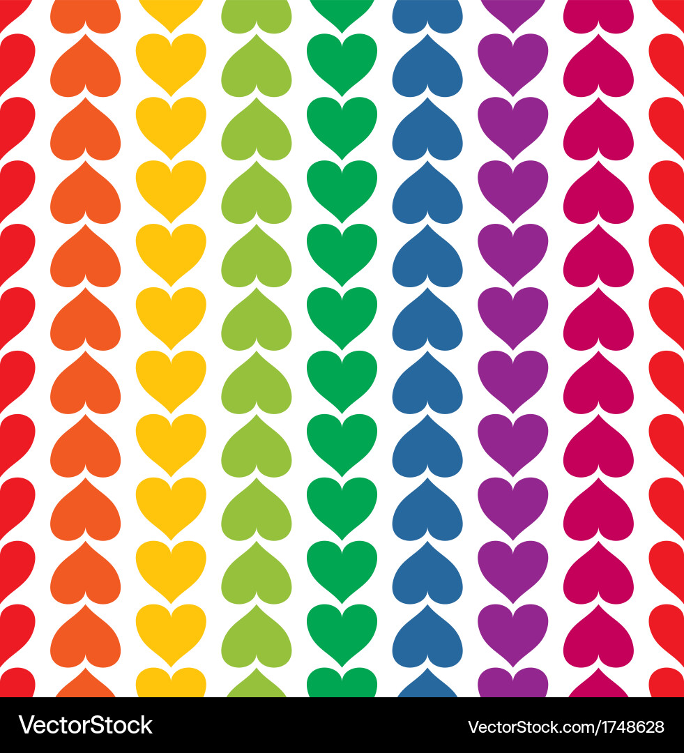 Rainbow Heart Seamless Pattern Royalty Free Vector Image