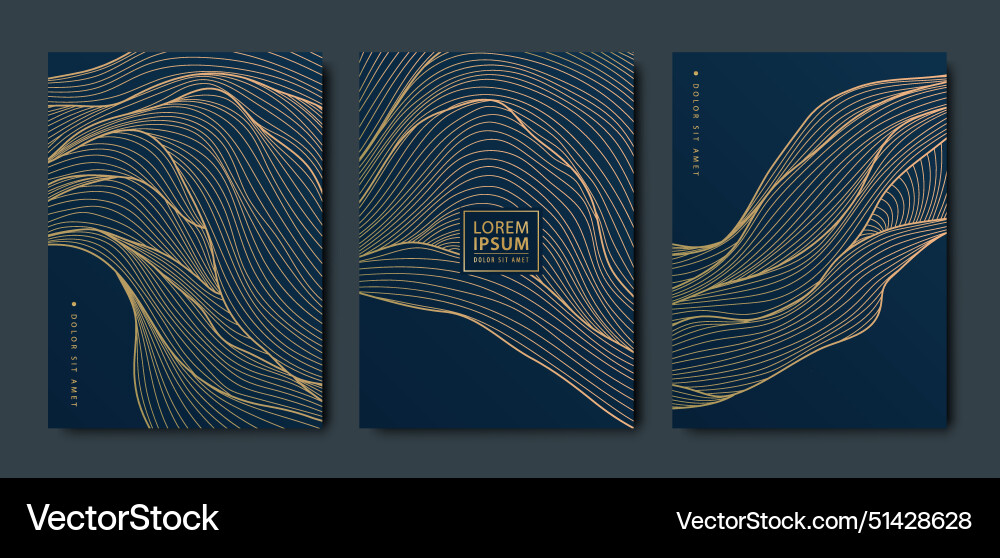 Set of wave background patterns line Set of wave background patterns line vector image