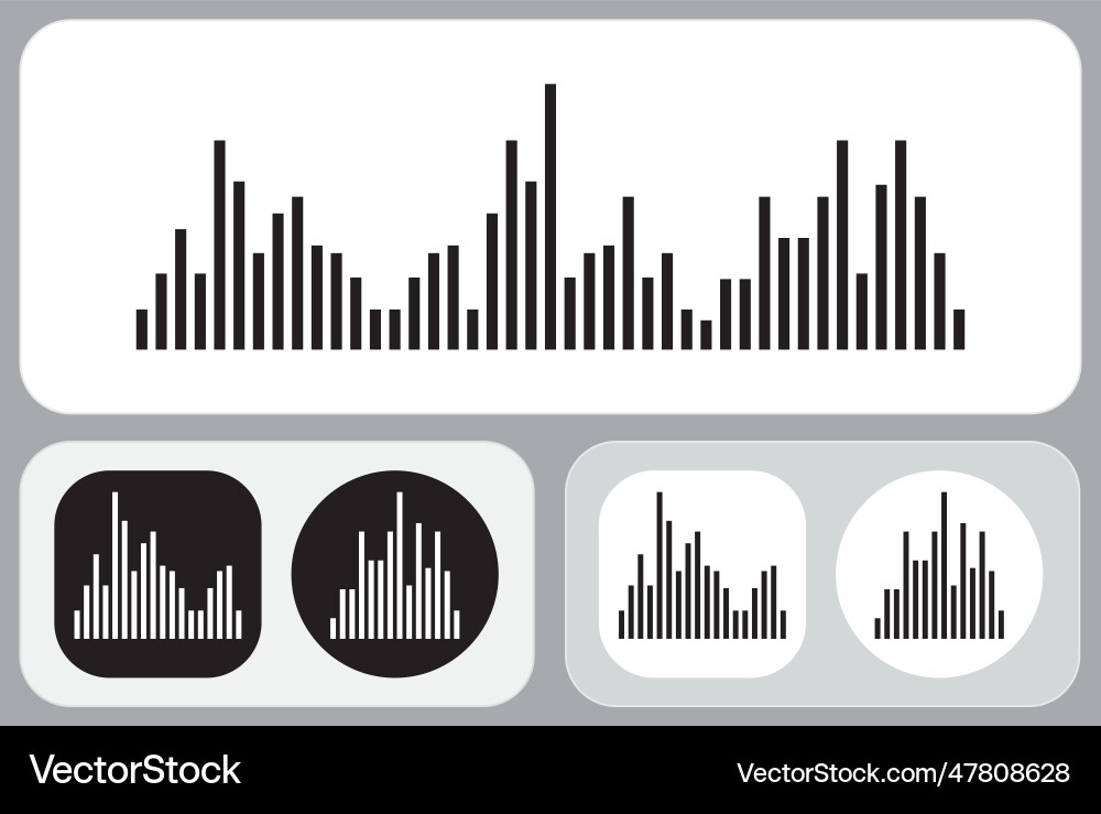 Sound wave eq equalizer icons and widget design Sound wave eq equalizer icons and widget design vector image