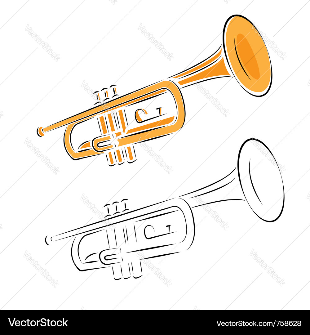 Trumpet Set on White Background Vector Image