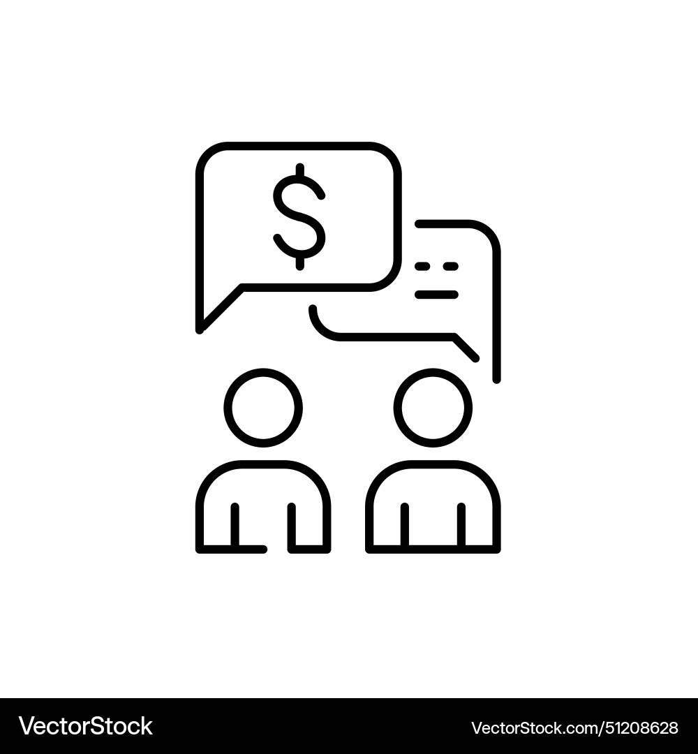 Users exchanging messages dollar notification Users exchanging messages dollar notification Vector Image
