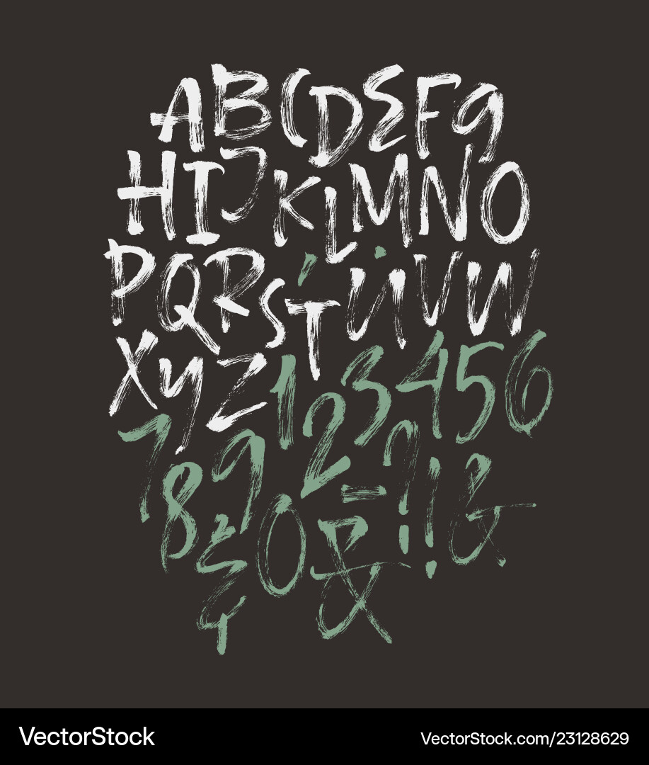 Alphabet letters uppercase numbers Alphabet letters uppercase numbers vector image
