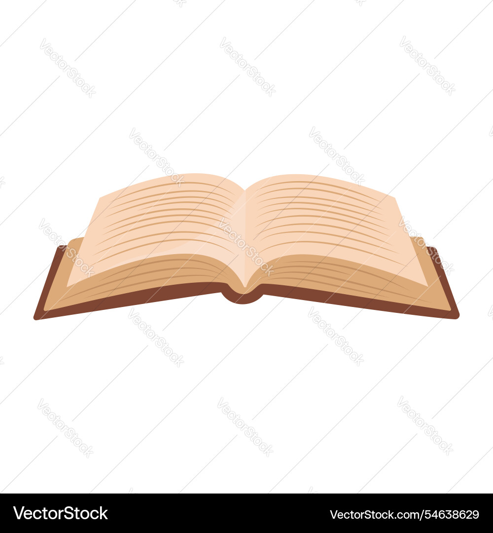 An open book in a brown binding vector image