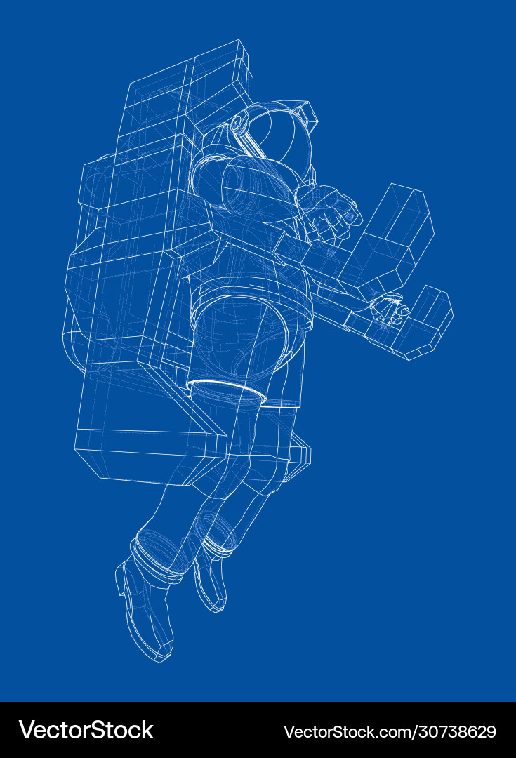 Astronaut concept rendering 3d Astronaut concept rendering 3d vector image