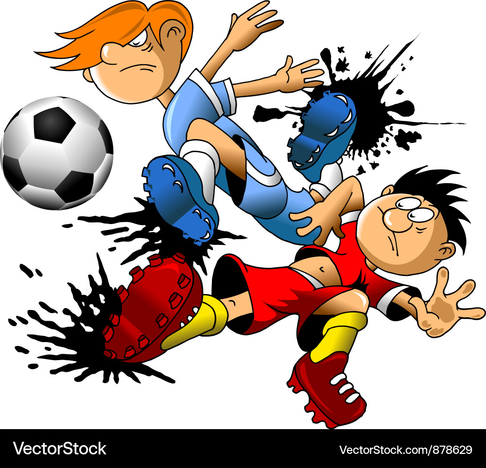 Cartoon Soccer Kid Playing Football vector image