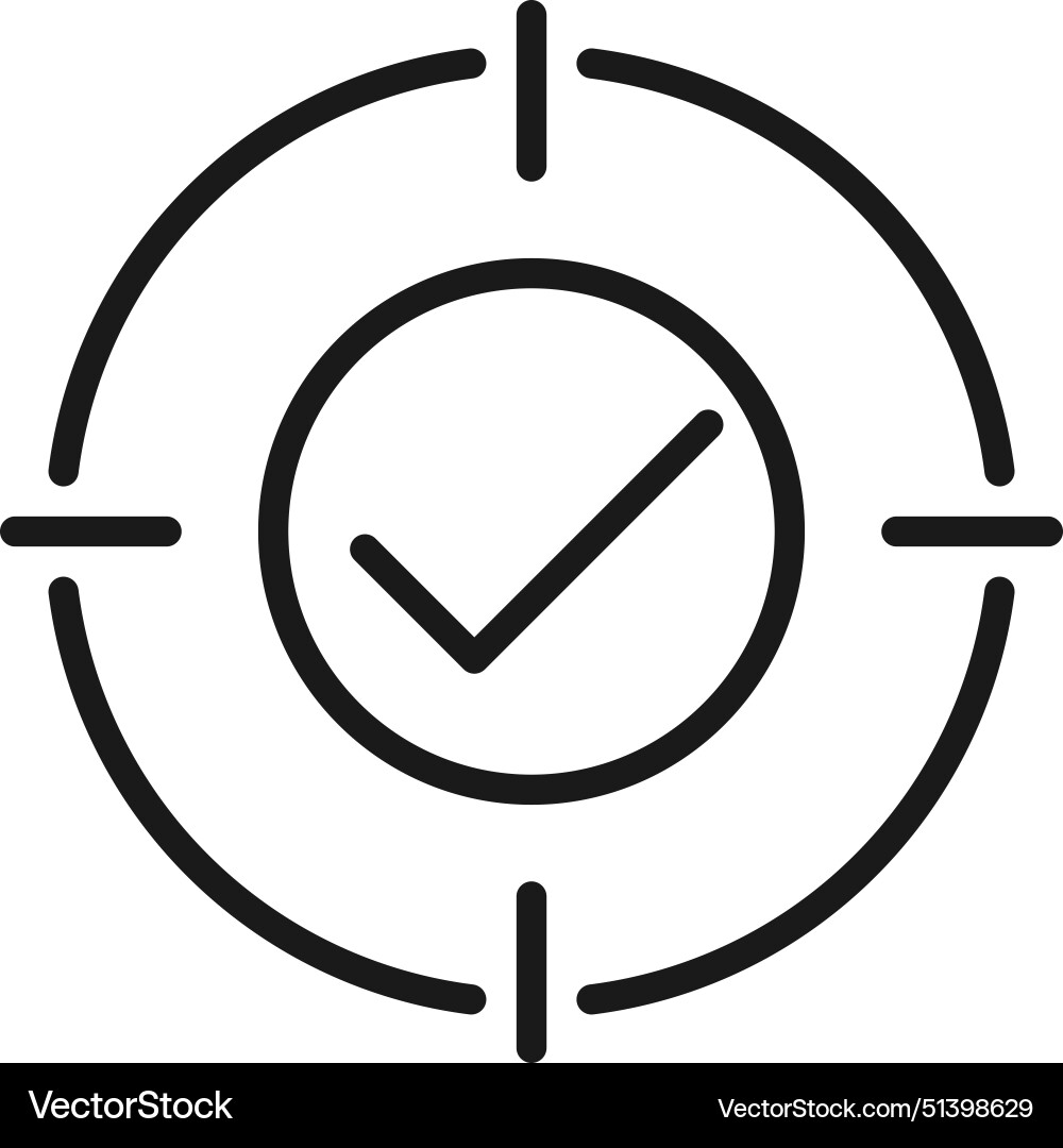 Check mark in dart target symbol icon quality Check mark in dart target symbol icon quality vector image