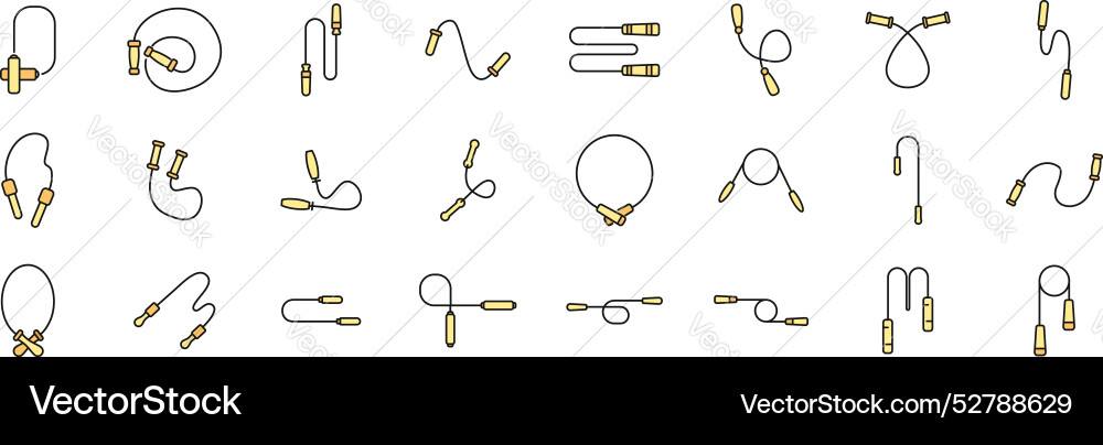 Collection of jump ropes in different styles Vector Image