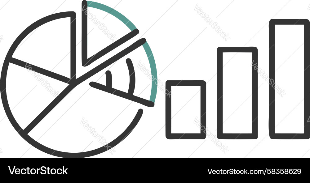 Combined Pie Chart & Bar Graph Icon Vector Image