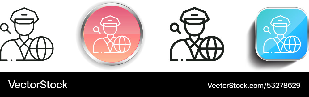 Cyber security icon thin linear regular vector image