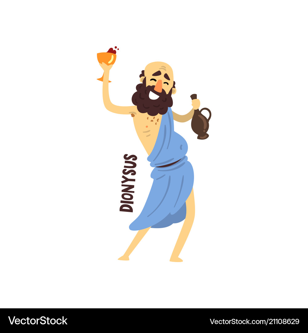 Dionysus olympian greek god ancient greece Dionysus olympian greek god ancient greece vector image