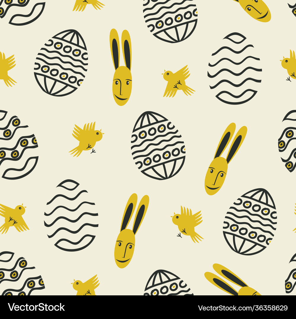 Easter Rabbit Seamless Pattern Vector Image