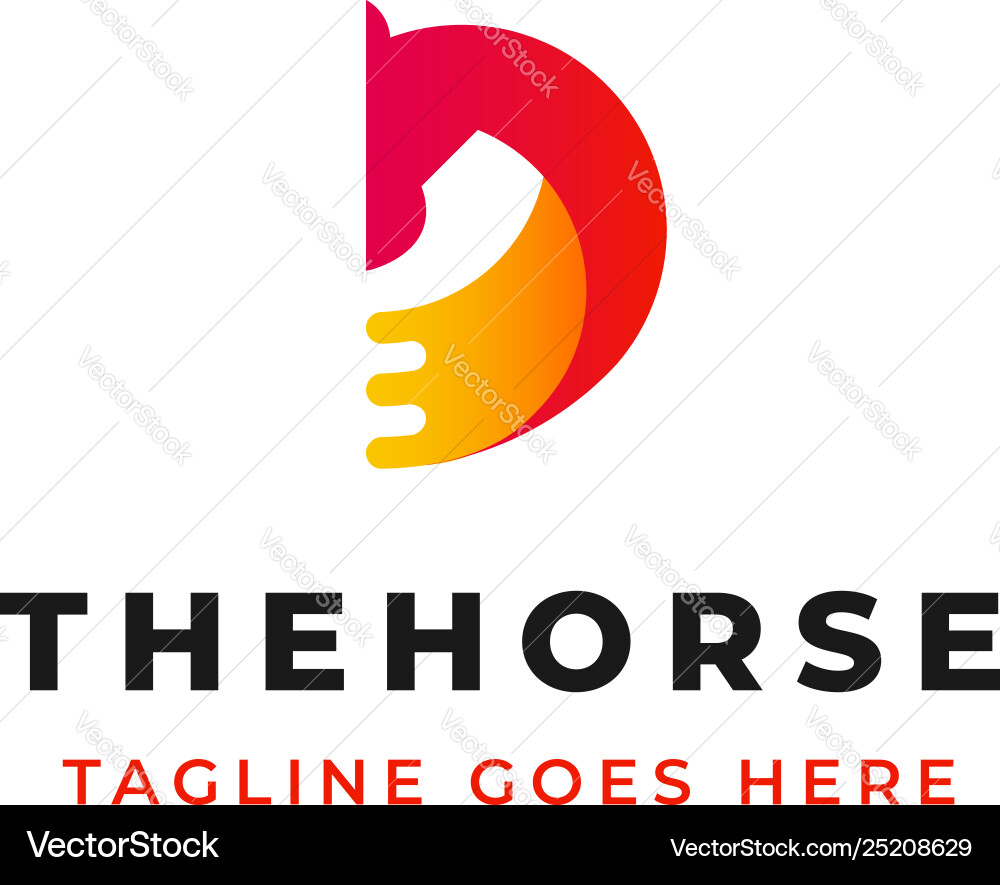 Elegant Horse Head Logo - D Symbol Vector Image