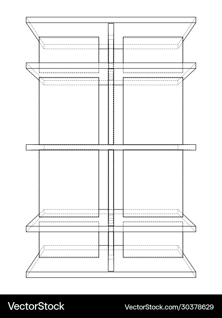 Empty showcase outline rendering 3d vector image