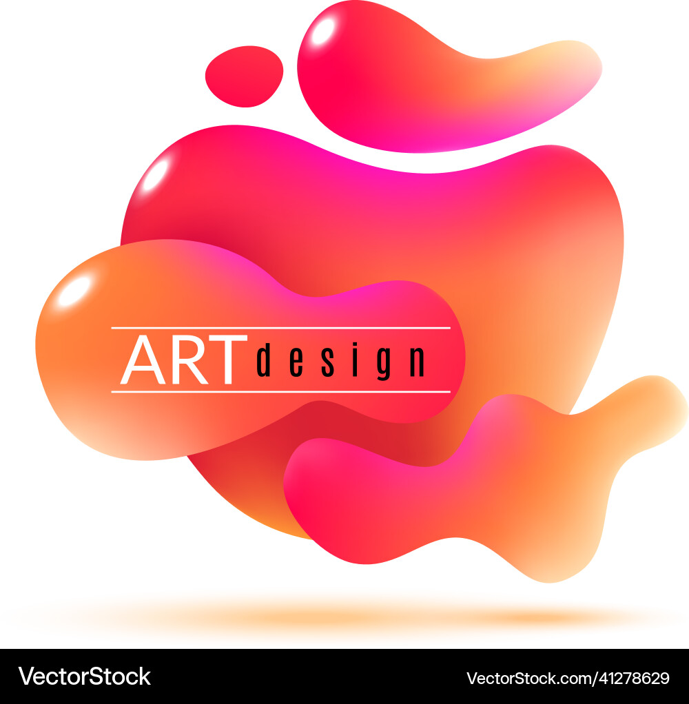 Liquid shape banner fluid blobs with slogan vector image