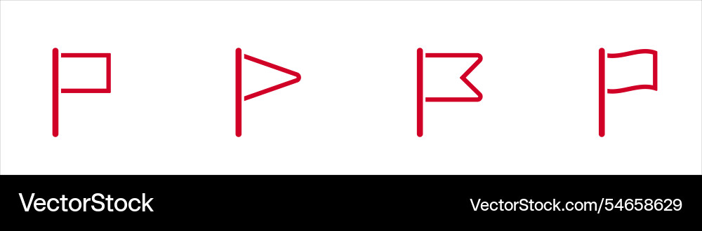 Red flags in different geometric shapes Vector Image