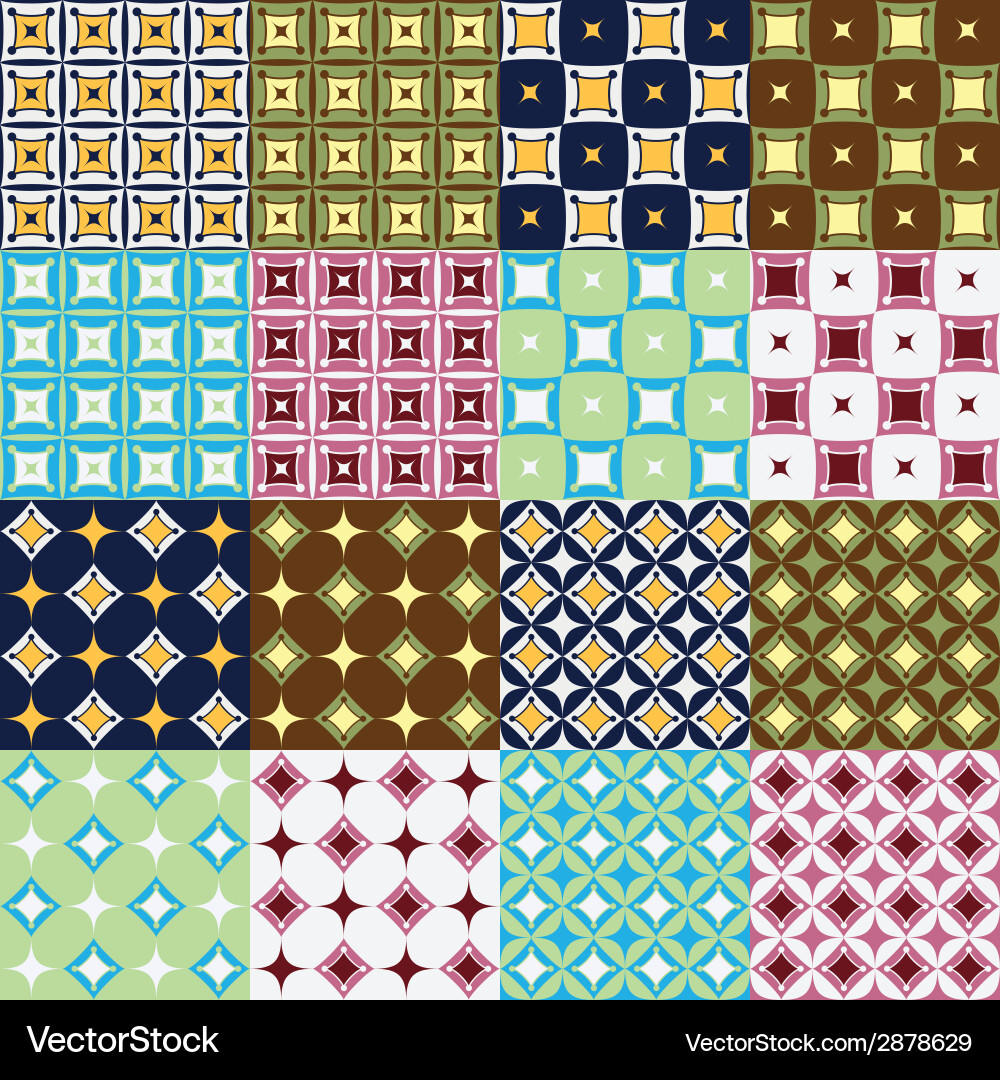 Seamless patterns collection vector image
