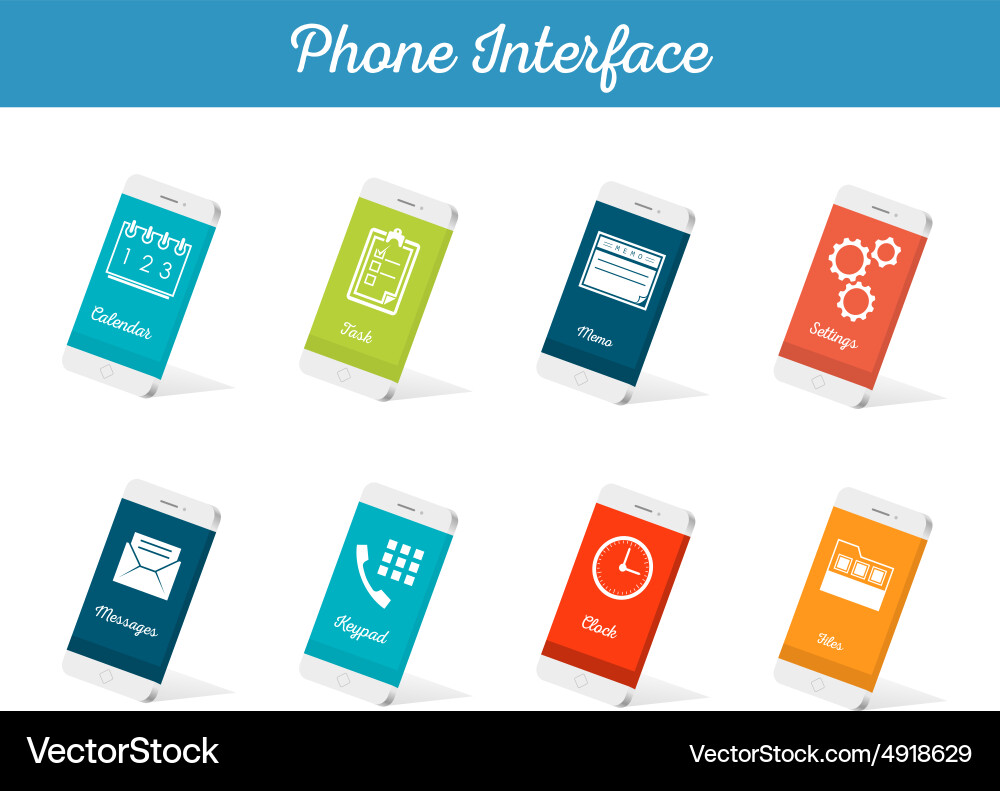Set of models interface smartphone Vector Image