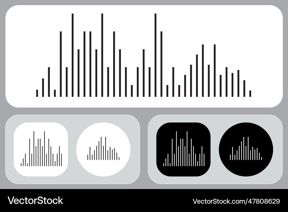 Sound wave eq equalizer icons and widget design Sound wave eq equalizer icons and widget design Vector Image