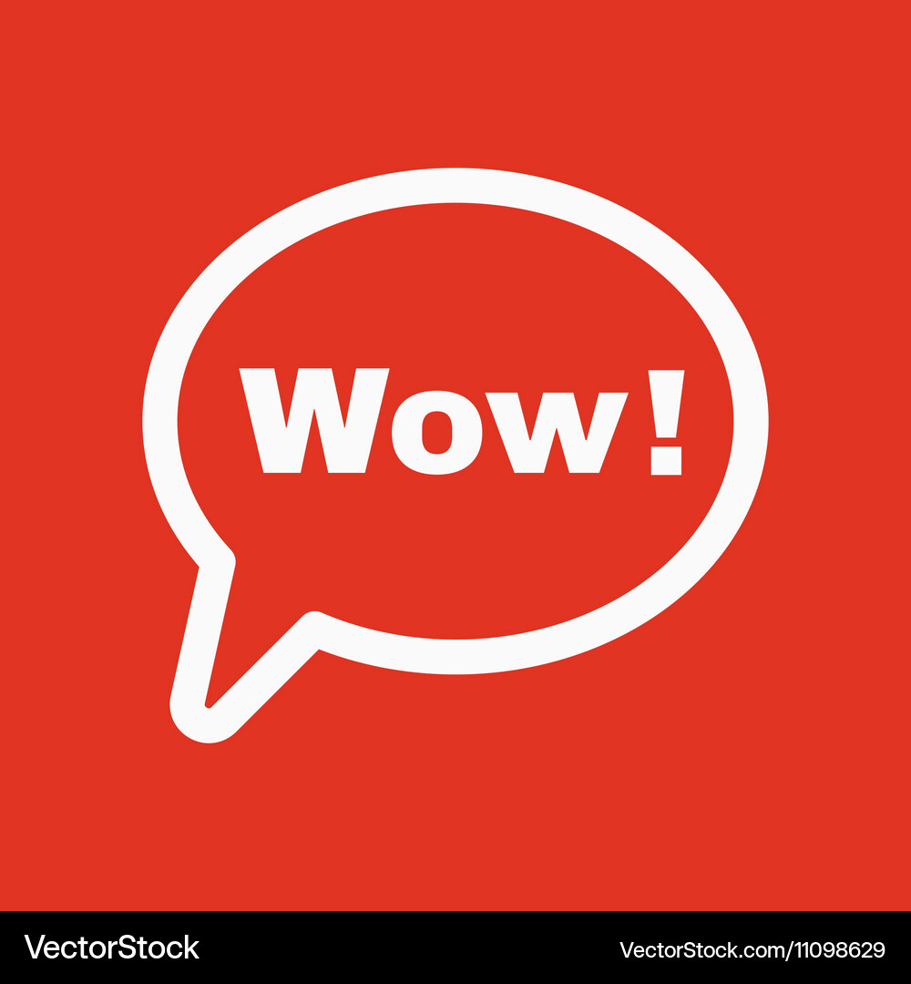 Speech bubble with the word wow icon internet Vector Image